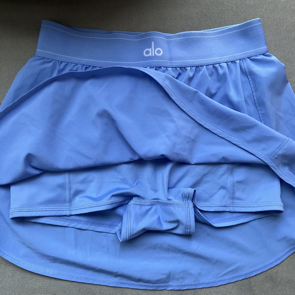 Alo Yoga Match Point Tennis Skirt Crystal Clear Blue M - Picture 15 of 16